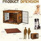 Bigrab Dog Crate Furniture with Thick Cushion, Side End Table Wooden Dog Cage with Double Doors, Chew-Resistant Dog Kennel Dog House Indoor for Small to Large Dog, L