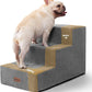 Dog Stairs for Small Dogs & Cats,3-Step Extra Wide Non-Slip Pet Steps for Couch Sofa and Chair,Grey,15.7" H