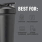 BlenderBottle Strada Sleek Shaker Cup Insulated Stainless Steel Water Bottle with Wire Whisk, 25-Ounce, Black