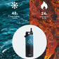 BUZIO Insulated Water Bottle with Straw Lid and Flex Cap, 22oz Modern Double Vacuum Stainless Steel Water Flask, Cold for 48 Hrs Hot for 24 Hrs Simple Thermo Canteen Mug, Indigo Black
