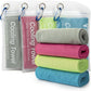 YESLIFE 4 Pack Cooling Towel 40"x12", Gym Towels for Men and Women, Soft Breathable Workout Towels for Yoga, Running, Sport, & More (Blue, Grey, Green, Pink)