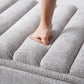 Wavy Ottoman Storage Bench Multi-Functional Narrow Entryway Bench Elegant End of Bed Bench with Storage and Safty Hinge for Living Room Entryway Hallway Bedroom Boutique, Grey