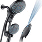 Hotel Spa AquaCare As-Seen-On-TV High Pressure Handheld/Rain 50-mode 3-way Shower Head Combo with Adjustable Arm - Anti-clog Nozzles, Tub & Pet Power Wash, 6 ft. Hose, Rubbed Bronze Finish