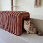 Storage Bench Pet Supplies Corduroy Bench Cat's nest to Hide for The Living Room, Entryway and Bedroom (Brown)