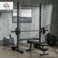 Soozier Squat Rack with Pull-Up Bar, Adjustable Power Rack with Barbell Bar, Multi-Functional Bench Press Rack for Home Gym Strength Training