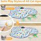 Interactive Cat Toys Rechargeable: Interactive Cats Toy with Chime - Automatic Cat Toys for Indoor Cats, Hide and Seek Toy with Motion, Moving Feather, USB,Blue