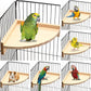 Wettarn 6 Pcs Bird Perch Platform Bird Corner Parrot Perch Corner Wooden Stand Sector Playground Cage Accessories Shelf for Parakeet Conure Cockatiel Budgie Gerbil Rat(7.1 x 7.1 Inch)