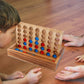 Glintoper Tic Tac Toe & 4 in a Row Tables Game Set, Classic Board Line Up 4 for Living Room Rustic Table Decor and Use as Game Top Wood Guest Room Decor Strategy Board Games for Families
