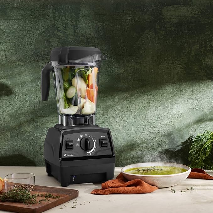 Vitamix Explorian Professional Grade Blender, 3 Presets: Smoothie, Frozen Dessert and Hot Soup, 64oz Pitcher, Black (Renewed Premium)