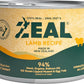 ZEAL New Zealand Canned Wet Dog Food – High Protein, Pure Nutrition, Grain-Free with Superfoods (Lamb, 6oz Can, 12-Pack Tray)