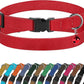 Breakaway Cat Collar Leather with Removable Bell - 13 Colors Available - Soft Adjustable Girl Boy Safety Lightweight Pet Kitten Collars Pink Brown Blue Green Red Orange Black (Red)