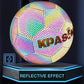 Soccer Ball, Holographic Reflective Glowing Soccer Ball for Men Women Training