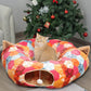 AUOON Cute Cat Donut Tunnel - Interactive Cat Tunnel Bed for Indoor Cats Kitten Kitty Puppy Rabbit Ferret (Orange)