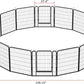 Dog Playpen, Outdoor Dog Fence, 16 Panels, 32" H Dog Pen for Medium/Small Dogs, Heavy Duty Metal Pet Fence with Gate, Portable Dog Fence for RV Camping and Yard (Black)