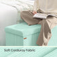 SONGMICS MAZIE Collection - Storage Ottoman Bench, Foldable Foot Rest, 15 x 43 x 15 Inches, End of Bed Bench, Storage Chest, Load 660 lb, Living Room, Bedroom, Entryway, Moonlight Green ULSF604C01