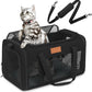 PETUX Pet Carrier Airline Approved, 17"x11"x9.5" Portable Cat Carrier Soft with Anti-Scratch Mesh for Small Cats up to 12 lb, Top Open Breathable Dog Carriers for Puppy up to 10 lb (Black)