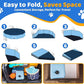 79" x 12" Foldable Dog Pool - Collapsible Hard Plastic Kiddie Pool for Dogs & Kids, Non-Slip Pet Bath Tub for Outdoor Backyard Use, Lightweight & Portable (Blue)