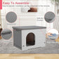 Rockever Plastic Cat House Outdoor with Escape Door, Waterproof Feral Cat House Outdoor Indoor, Sturdy Cat House for Outdoor Cats, Assemble Easily-Grey