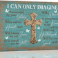 Rustic Christian Cross Wall Art I Can Only Imagine Pictures Farmhouse Butterfly Wall Decor Teal Motivational Canvas Print Painting Artwork for Bathroom Living Room Bedroom 12"x16"