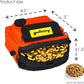 Dog Treat Pouch for Pet Walking and Training with Clicker Poop Bags, and Three Bags Design Small Fanny Zipper Pack Holder for Puppy Snack Dispenser Kit for Leash and Outdoor Use (Orange)
