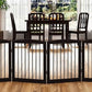 Freestanding Pet Gate for Dogs, Foldable Wooden Dog Gate for House, Indoor Dog Gate for Stair, Doorway, Gates for Dogs Indoor, 80 Inch Wide, 4 Panels 24",Brown