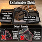 Pet Carrier with Wheels | United Delta American Frontier Airline Approved | Two Expandable Sides, Storage Pockets Adjustable Leash | Rolling Dog and Cat Carrier TSA Compliant (Grey)