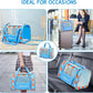 BurgeonNest Cat Carrier, Dog Cat Carriers for Large Medium Cats Under 20 lbs, Soft Sided Pet Carrier, Collapsible Travel Carry Puppy Kitten Cat Carrier with Big Side Bag (Medium, Blue-Orange)