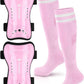 Kids Soccer Shin Guards and Socks Toddler Soccer Shin Pads Protective Defender Gear for 3-15 Years Old Youth Boys Girls