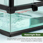 Glass Reptile Tank Front Opening Terrarium Suitable for Leopard Geckos, Snakes, Tree Frogs, Chameleons,Watertight Base, Ventilated Metal Mesh Top, Pre-Drilled Cable Holes 23.9x18x18''