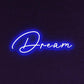 Dream Neon Sign for Wall Decor LED Neon Dream Light Sign USB Powered Wall Neon Light up Sign for Party Wall Décor Party Light Home Room Christmas Club Bistro Decor 5v (Blue)