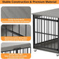 COZPAW Dog Crate Furniture, 48 Inch Dog Crates for Medium/Large Dogs, Farmhouse Wood Dog Kennel Indoor Heavy Duty Dog Cage with Caster Wheels (Gray)