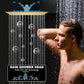 Brushed Gold Shower System Set Temperature Display Push Button Shower Faucet with 12 inch and 8 inch Wall Mount Full Body Shower Head and Handheld Shower