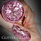Teenitor Pink Body Glitter, Chunky Face Glitter, Hair Glitter Gel, 80g/2.8oz Pink Festival Cheer Holographic Glitter for Makeup Face Body Hair