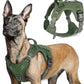 rabbitgoo Tactical Dog Harness for Large Dogs, No Pull Military Service Vest with Handle & Molle, Easy Control for Training Walking, Adjustable Reflective Straps, Green, L