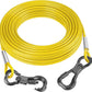 Tresbro 30FT Reflective Tie Out Cable for Dogs Up to 250 Pounds, Steel Wire Lead Leash Cable with Stainless Rotatable Buckle, Lightweight and Enduring, Dog Chains Outside for Outdoor, Yard, Yellow