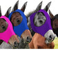 Frienda 4 Pcs Horse Fly Masks with Ears Head Fly Masks for Horses Smooth Elastic UV Protection Cover from Summer Insect Pests(Large,Purple, Blue, Pink, Black)