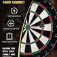 Sisal Dart Board Cabinet Sets, Decorative Dart Boards for Adults [6*Steel Darts] - Wooden Dartboard Cabinet with Integrated Scoreboard for Family Game Rooms