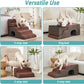 Wide Dog Stairs with Tunnel, Foam Detachable Large Dog Step for Small Pet, Puppy or Cats, Medium Pet Ramp for High Bed, Couch, Sofa or Car, 19.7x33x22.4 inch, 5 Step, Brown