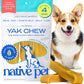 Native Pet Yak Cheese Himalayan Dog Chews - Long Lasting Dental Sticks for Medium Breeds – 100% All Natural Himalayan Yak Chews for Medium Dogs – Cheese Bone for Aggressive Chewers - 3 Per Pack
