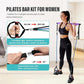 Upgraded Pilates Bar Kit – 39” Adjustable Exercise Equipment for Men, Women with 6X 20, 30, 40 lbs Resistance Bands with Adjustment Buckle – Pilates Equipment for Home Workouts for All Fitness Levels