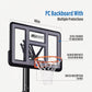 Portable Basketball Hoop Outdoor, 4.8-10FT Height Adjustable Basketball Hoop Goal System with 44-48 Inch Impact Backboard and Portable Wheels for Adults