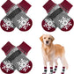 BEAUTYZOO Christmas Winter Anti-Slip Dog Socks with Grips Traction Control for Small Medium Large Dogs, Non Skid Indoor Double Side Pet Paw Protector for Hardwood Floor Wear, Snowflake M