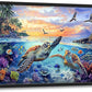 Framed Large Sea Turtle Wall Art for Living Room, Oversized Ocean Turtle Wall Decor Seascape Underwater Marine Life Canvas Painting Home Decoration for Living Room Bedroom Office 36"x24"