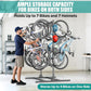 EVERHANGER Freestanding Bike Stand Rack with Adjustable Hooks, Vertical Bike Stand for Garage, Bicycle Storage Organizer, Holds Up to 7 Bikes & 7 Helmets
