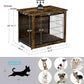 DWANTON Dog Crate Furniture with Cushion, Wooden Kennel Table with Double Doors, Indoor Dog House, Small/Medium/Large/Extra Large Size, 27.2" L, Rustic Brown