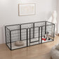 Dog Playpen, Outdoor Dog Fence, 8 Panels, 32" H Dog Pen for Medium/Small Dogs, Heavy Duty Metal Pet Fence with Gate, Portable Dog Fence for RV Camping and Yard (Black)