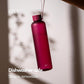 KIVY Slim Water Bottle 32oz [Lightweight & Shatterproof] Fits Backpack & Cupholder for Travel, Sports, School, Gym - Frosted red bottle no straw - Gym water bottle screw top - Dishwasher Safe