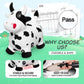EVERICH TOY Bouncy Horse Cow Toys, Inflatable Bouncing Animal Hopping Toys, Outdoor Indoor Ride on Bouncer, Boys Girls Birthday Gift for 18 Month 2 3 4 5 6 Year Old Kid- Plush Cow Toy