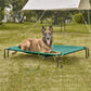 pettycare Elevated Outdoor Dog Bed - Raised Cots Bed for Large Dogs, Waterproof Pet Hammock Easy to Assemble, Cooling Frame Cot with Breathable Teslin Mesh, Durable, Non Slip, Up to 65 lbs,Green