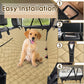 Waterproof Dog Car Seat Cover for Back Seat - Durable, Scratch Proof Pet Hammock with Nonslip Design & Storage Pockets, Fits Cars, SUVs, Trucks - L, Khaki/Black